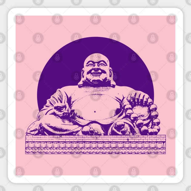 Buddhism Art Dark Purple Color Magnet by Botak Solid Art